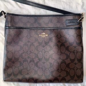 Coach Dark Brown Signature Crossbody Bag